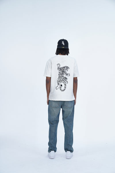 'TIGER EMBROIDERED WHITE TEE’ VALKYRE 3.0