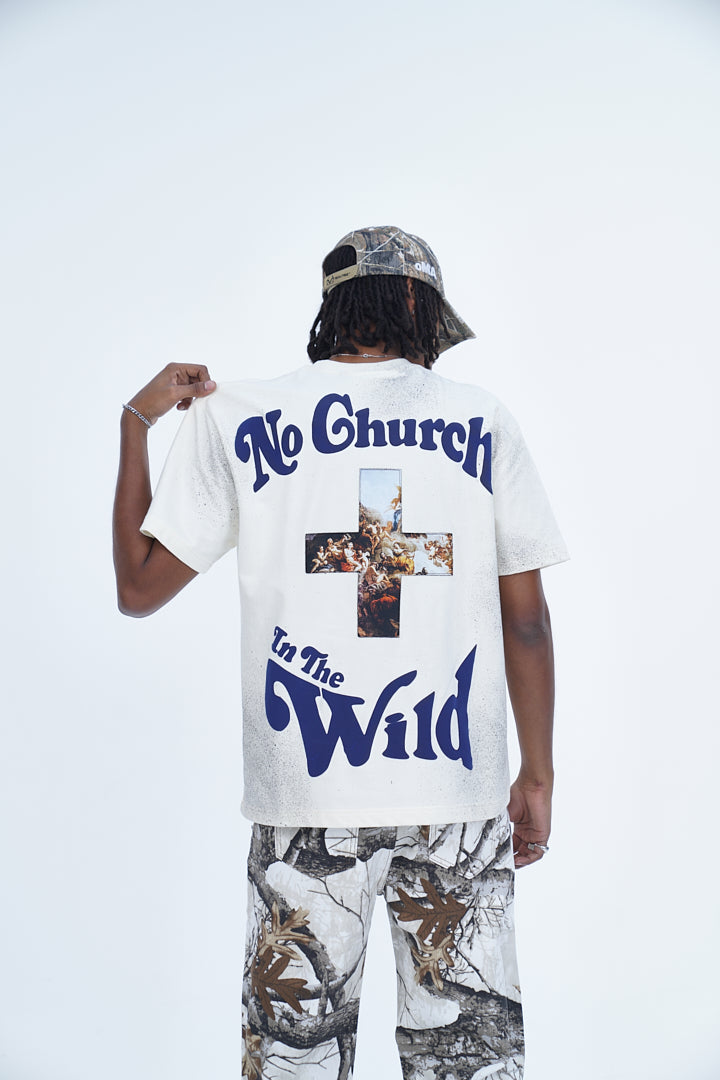 'NO CHURCH IN THE WILD' VALKYRE ANTIQUE WHITE T-SHIRT