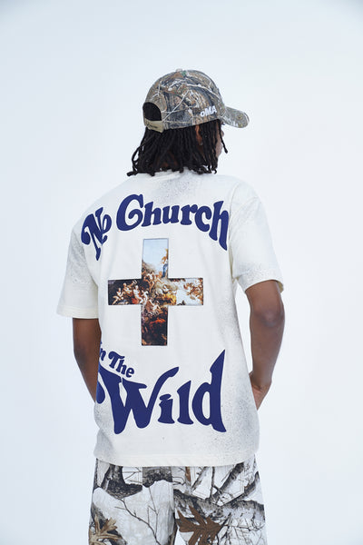 'NO CHURCH IN THE WILD' VALKYRE ANTIQUE WHITE T-SHIRT