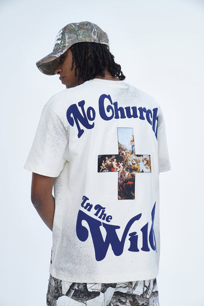 'NO CHURCH IN THE WILD' VALKYRE ANTIQUE WHITE T-SHIRT