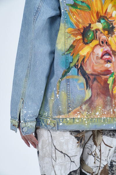 'BLOOM LIKE A BUTTERFLY VALKYRE DENIM JACKET' VALKYRE 3.0