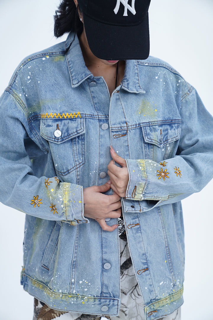 'BLOOM LIKE A BUTTERFLY VALKYRE DENIM JACKET' VALKYRE 3.0