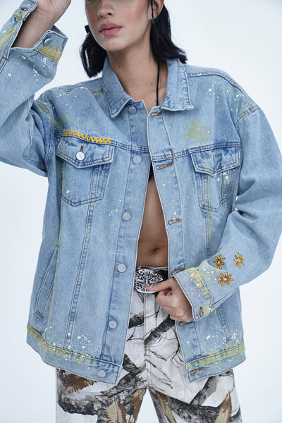 'BLOOM LIKE A BUTTERFLY VALKYRE DENIM JACKET' VALKYRE 3.0