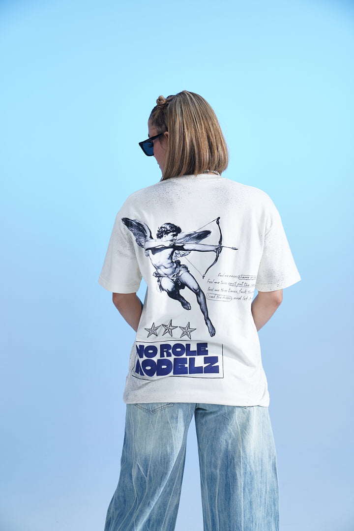 'NO ROLE MODEZ' 2k25 VALKYRE ANTIQUE WHITE T-SHIRT