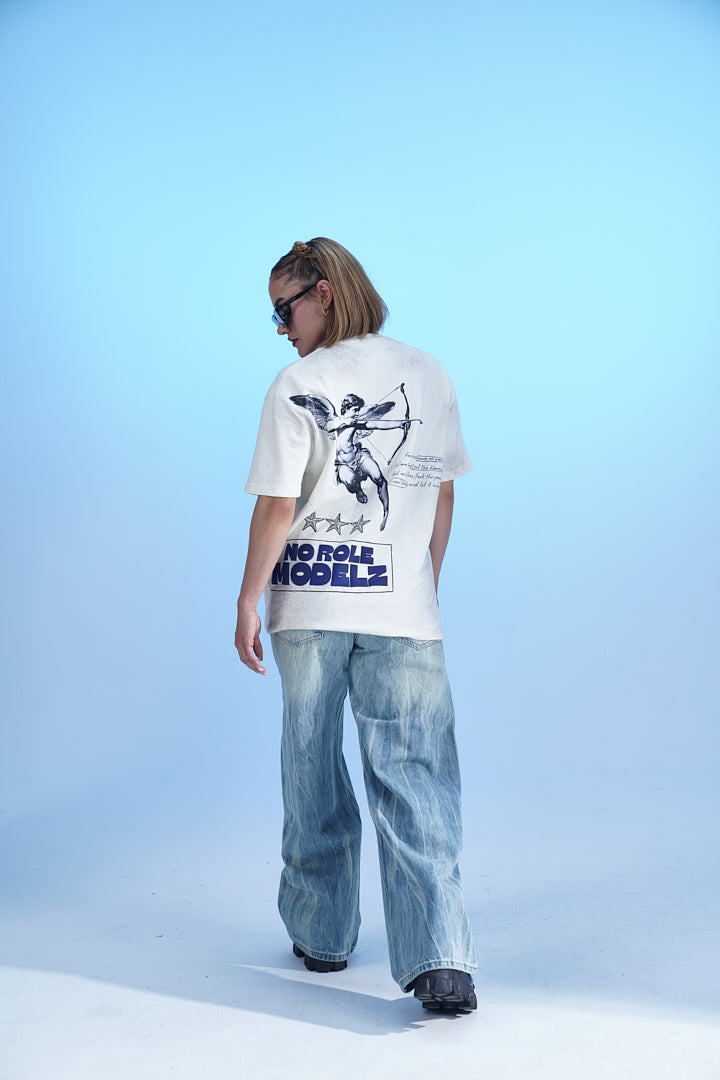 'NO ROLE MODEZ' 2k25 VALKYRE ANTIQUE WHITE T-SHIRT