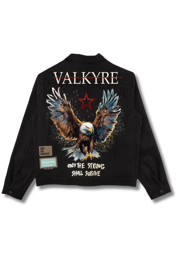 'WINGS OF VALOR' BLACK  VALKYRE JACKET