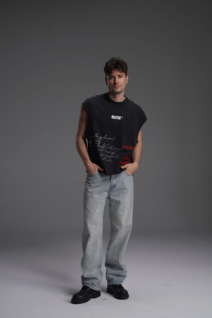 ’CITY OF SINS/BORN TO KILL’ VALKYRE SLEEVELESS TOP