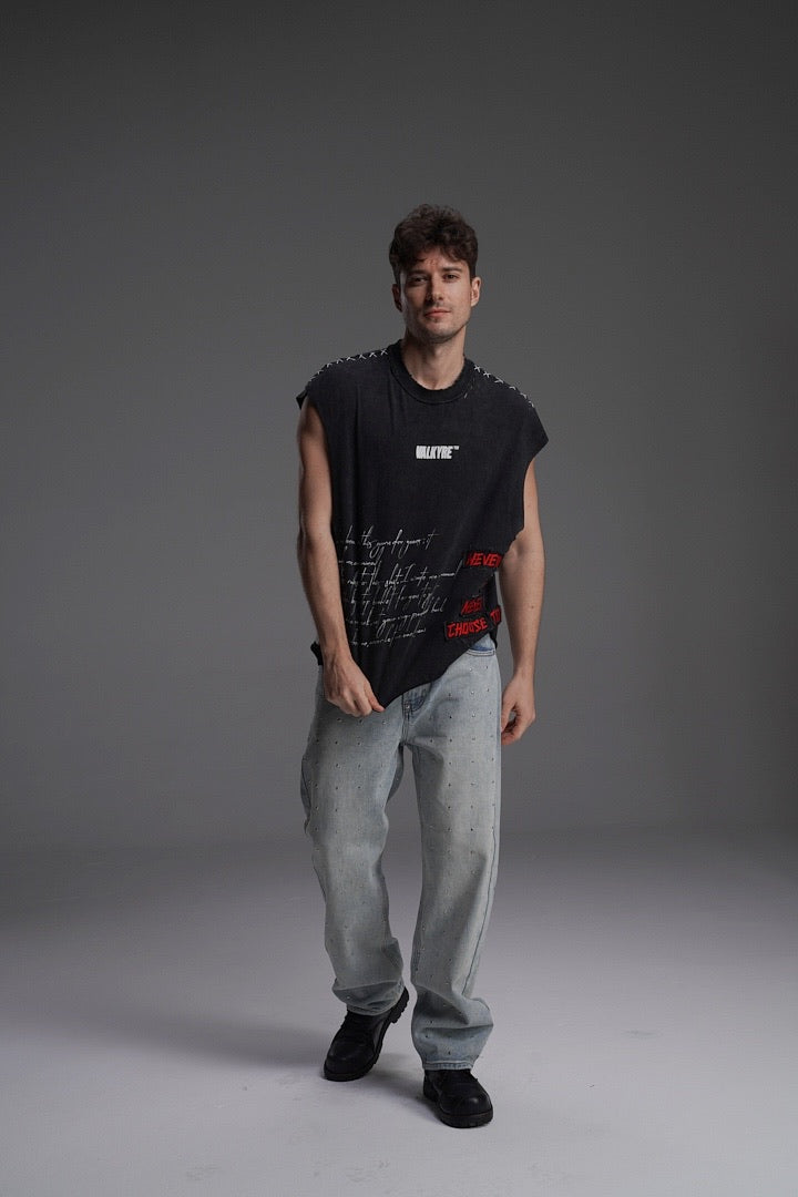 ’CITY OF SINS/BORN TO KILL’ VALKYRE SLEEVELESS TOP