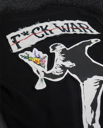 BANKSY 'F*CK WAR, MORE ART' BLACK VALKYRE TSHIRT