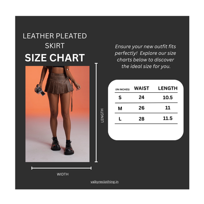 BROWN LEATHER PLEATED VALKYRE SKIRT
