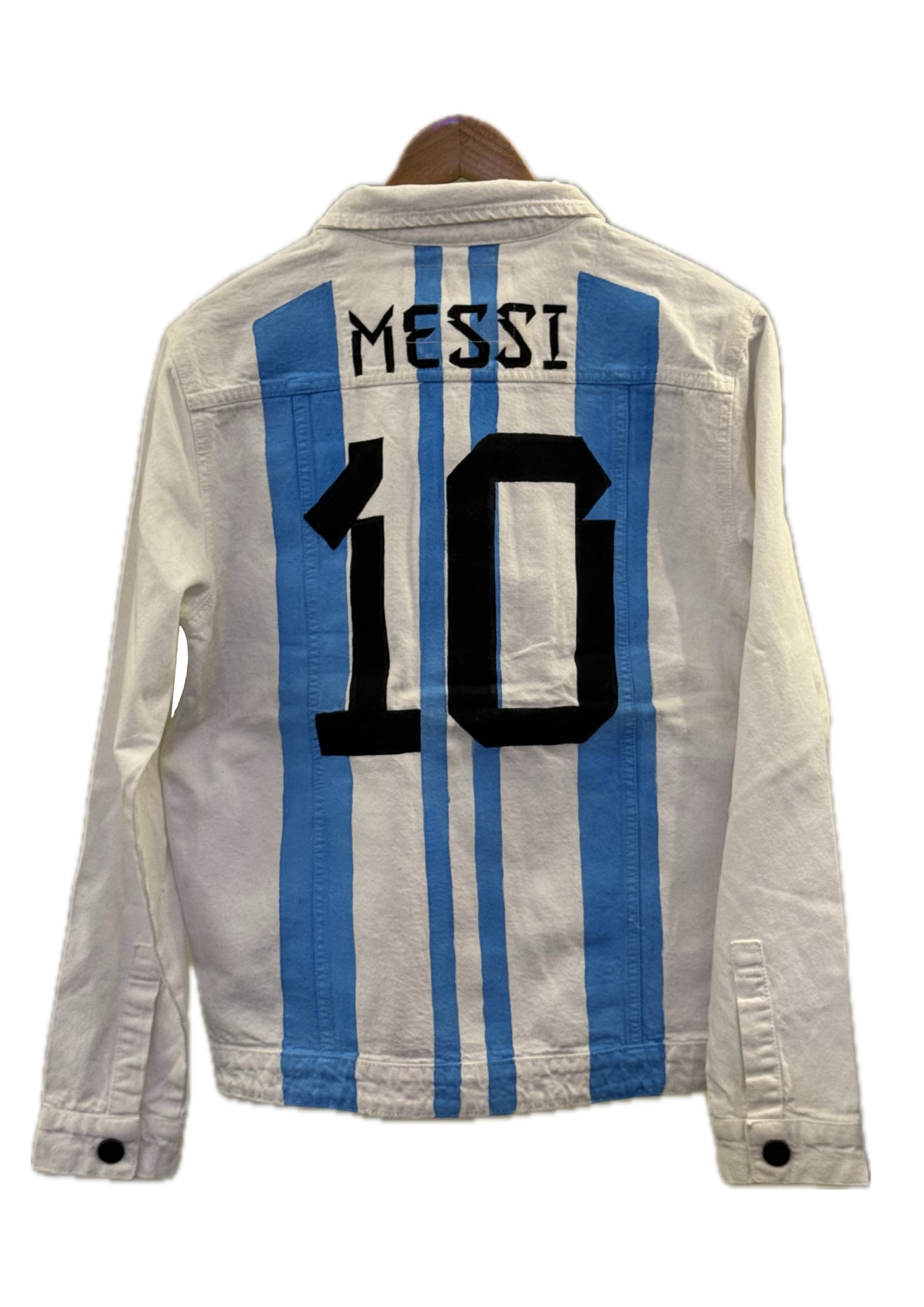 LIONEL MESSI JERSEY HAND PAINTED VALKYRE DENIM JACKET