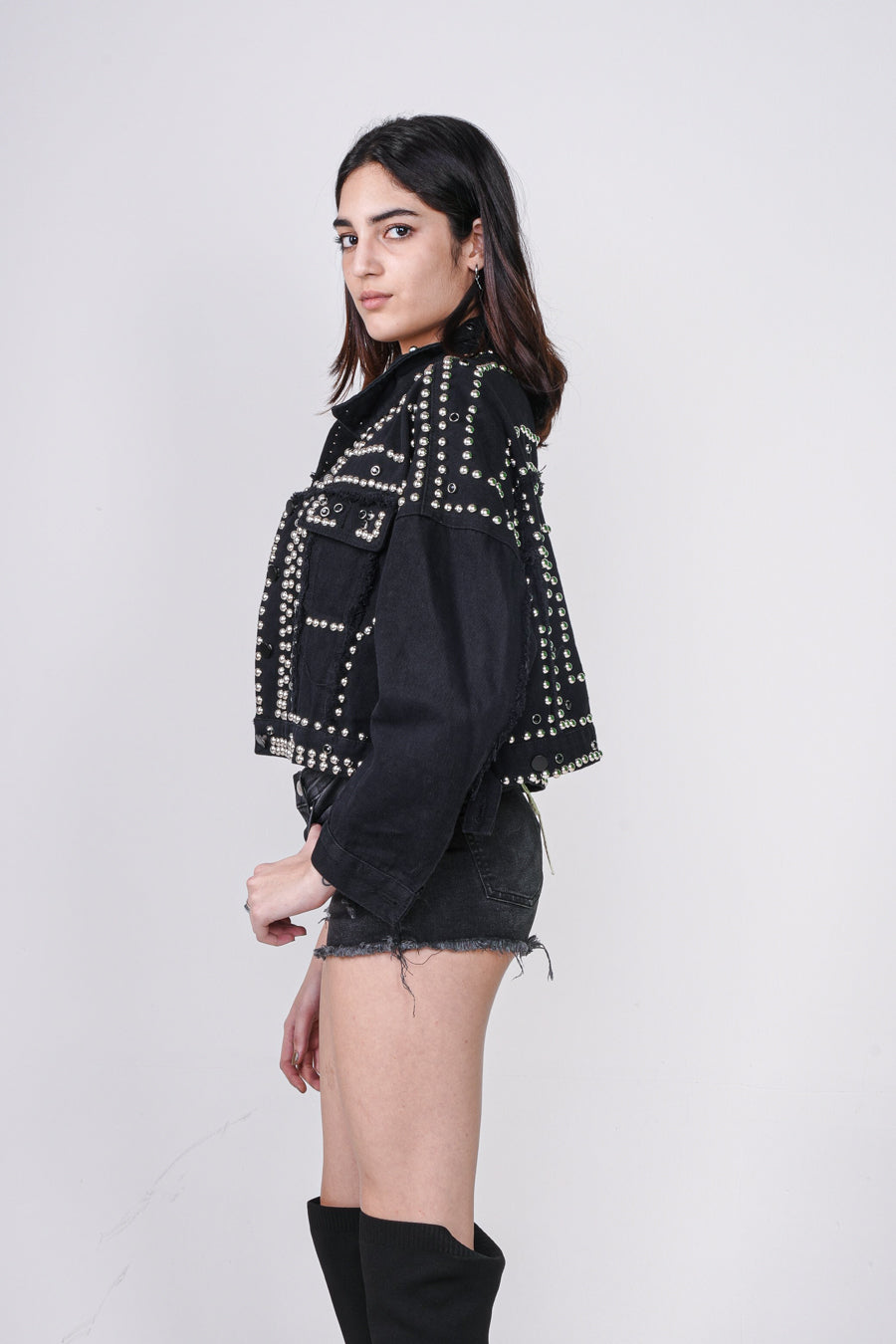 STUDDED DENIM VALKYRE JACKET