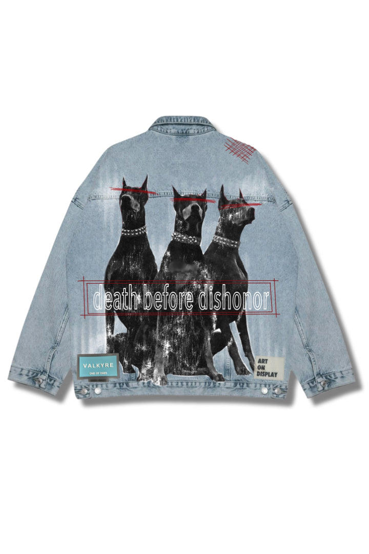 ‘DEATH BEFORE DISHONOR’ VALKYRE HAND PAINTED JACKET 3.0