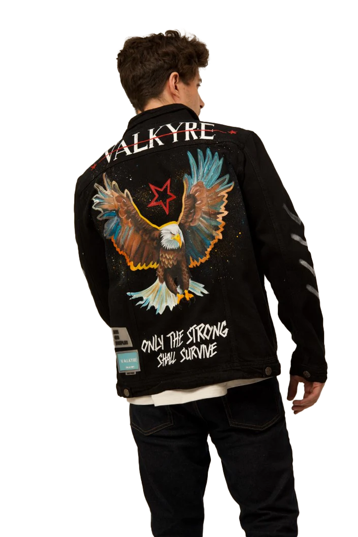 'WINGS OF VALOR' BLACK  VALKYRE JACKET