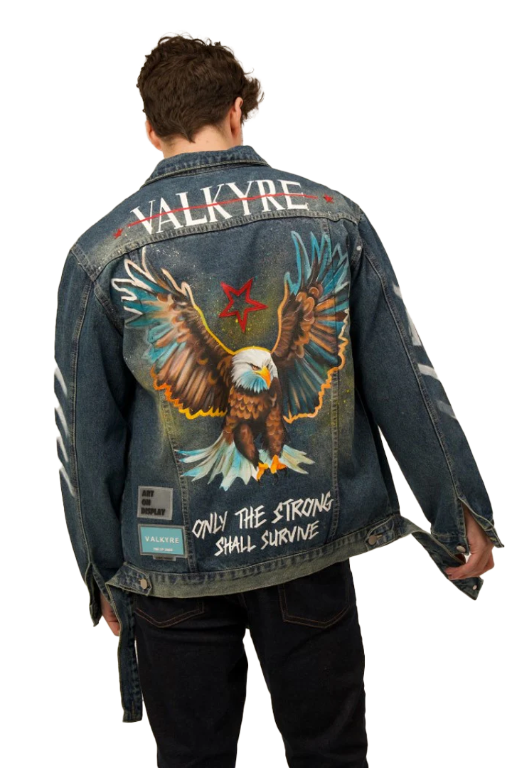 'WINGS OF VALOR' DENIM BLUE/GREEN VALKYRE JACKET