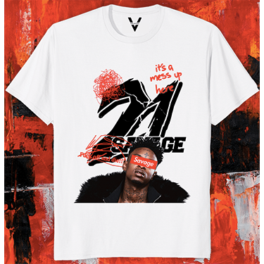21 SAVAGE ' IT'S A MESS UP HERE ' VALKYRE T-SHIRT